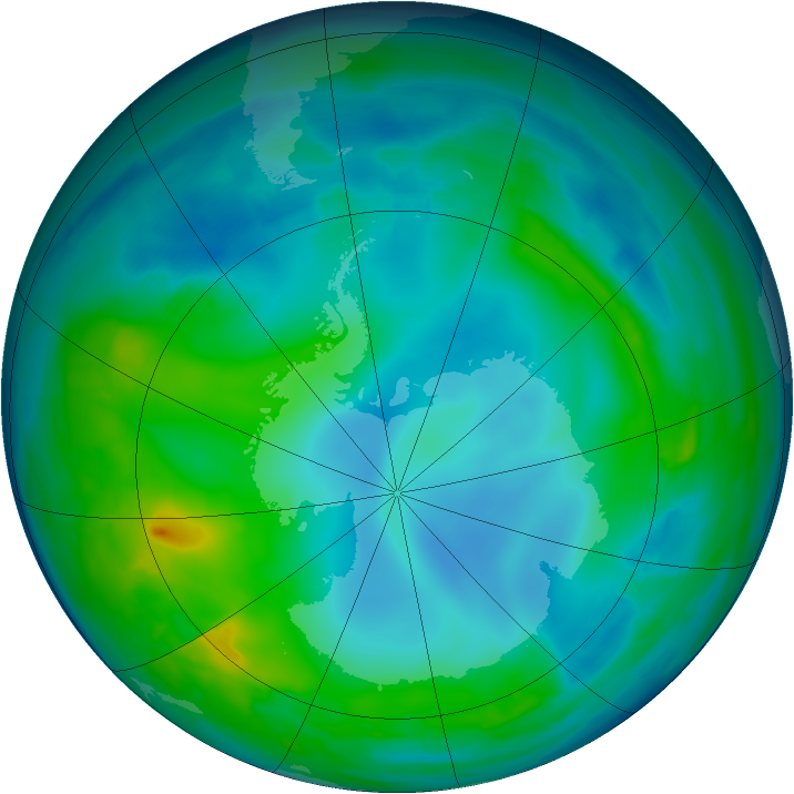 Antarctic ozone map for 17 May 2014